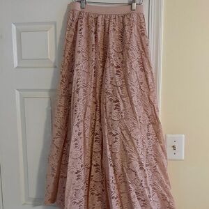 Elegant Lace Pink Skirt